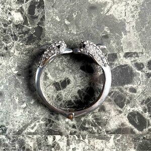 Silver Round Diamond Dolphin Bracelet